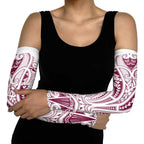 Queensland Maori Rugby Nga Hau e Wha Arm Sleeves White Motif - Aussie Hoodie