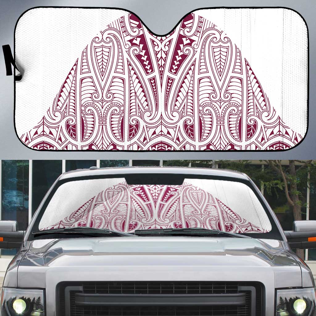Queensland Maori Rugby Nga Hau e Wha Auto Sun Shade White Motif - Aussie Hoodie
