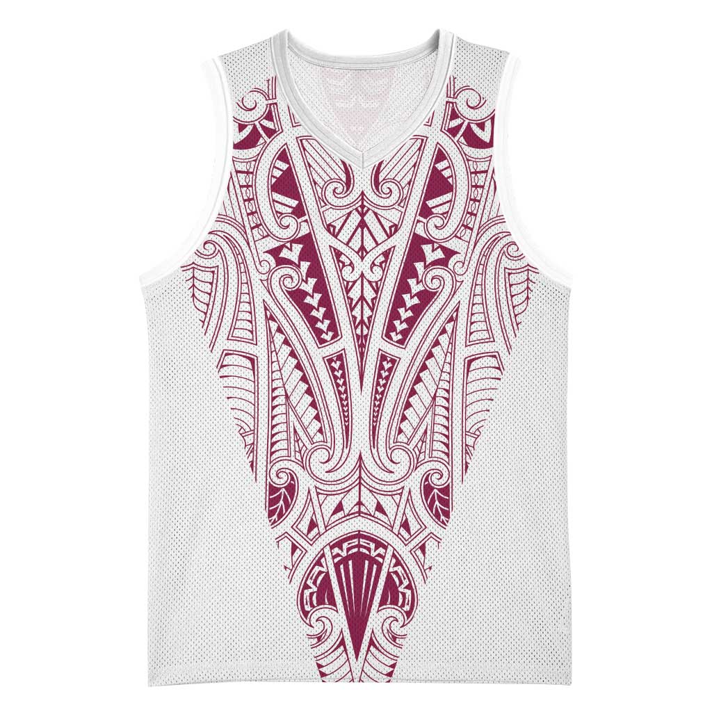 Queensland Maori Rugby Nga Hau e Wha Basketball Jersey White Motif - Aussie Hoodie