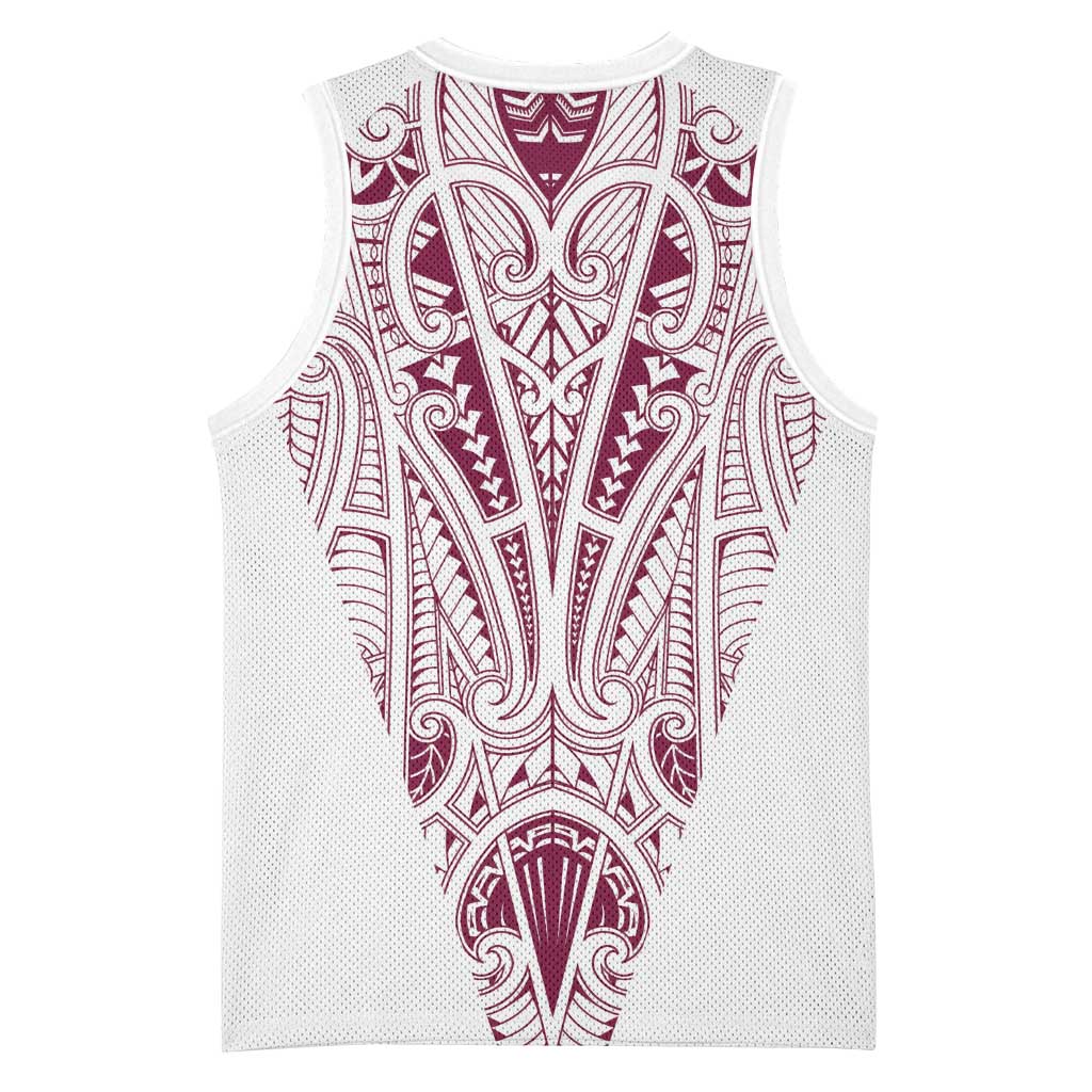 Queensland Maori Rugby Nga Hau e Wha Basketball Jersey White Motif - Aussie Hoodie
