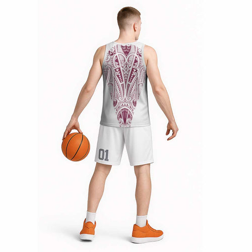 Queensland Maori Rugby Nga Hau e Wha Basketball Jersey White Motif - Aussie Hoodie