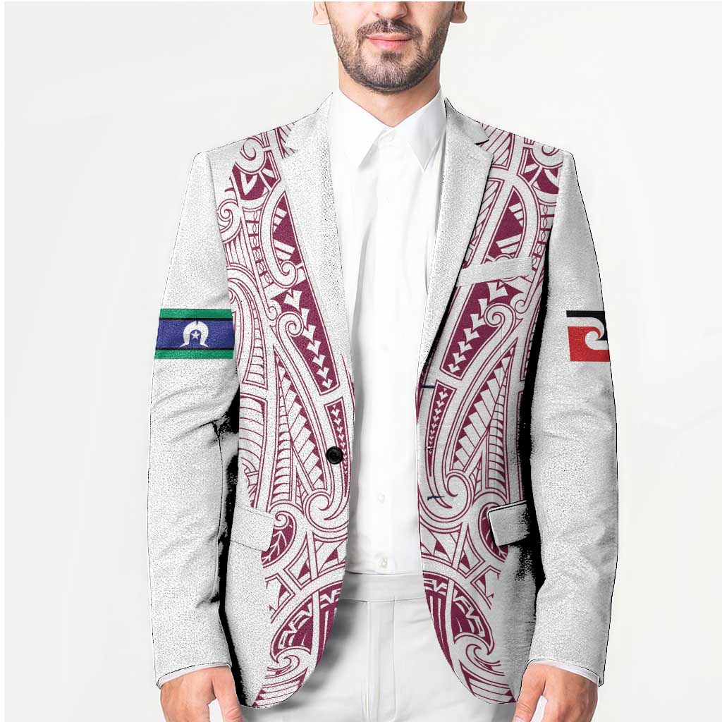 Queensland Maori Rugby Nga Hau e Wha Blazer White Motif - Aussie Hoodie
