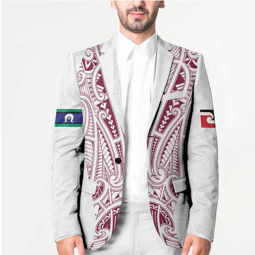 Queensland Maori Rugby Nga Hau e Wha Blazer White Motif - Aussie Hoodie