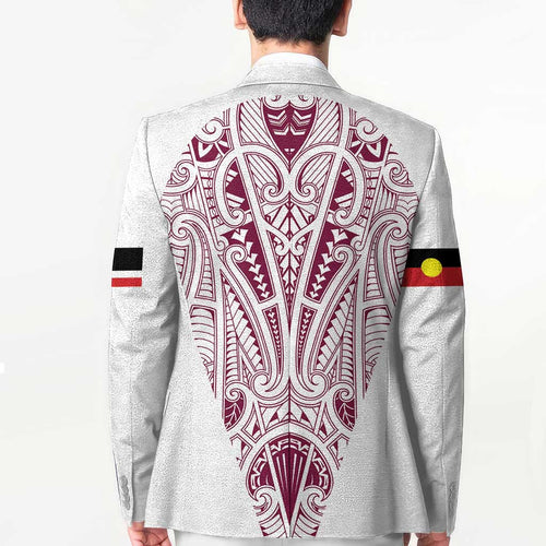 Queensland Maori Rugby Nga Hau e Wha Blazer White Motif - Aussie Hoodie