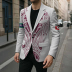 Queensland Maori Rugby Nga Hau e Wha Blazer White Motif - Aussie Hoodie