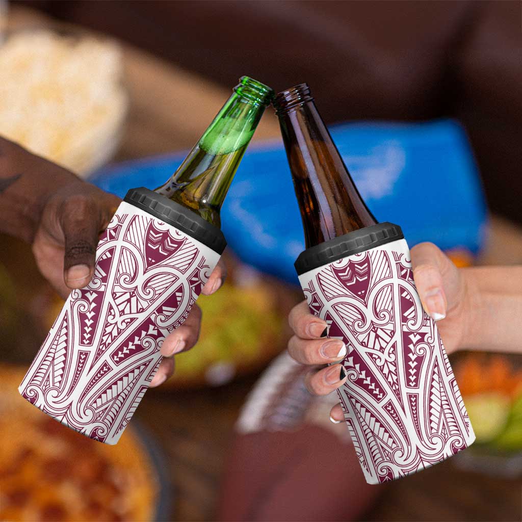 Queensland Maori Rugby Nga Hau e Wha 4 in 1 Can Cooler Tumbler White Motif