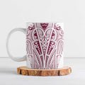Queensland Maori Rugby Nga Hau e Wha Ceramic Mug White Motif - Aussie Hoodie
