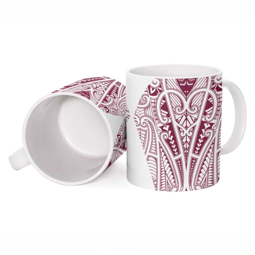 Queensland Maori Rugby Nga Hau e Wha Ceramic Mug White Motif - Aussie Hoodie