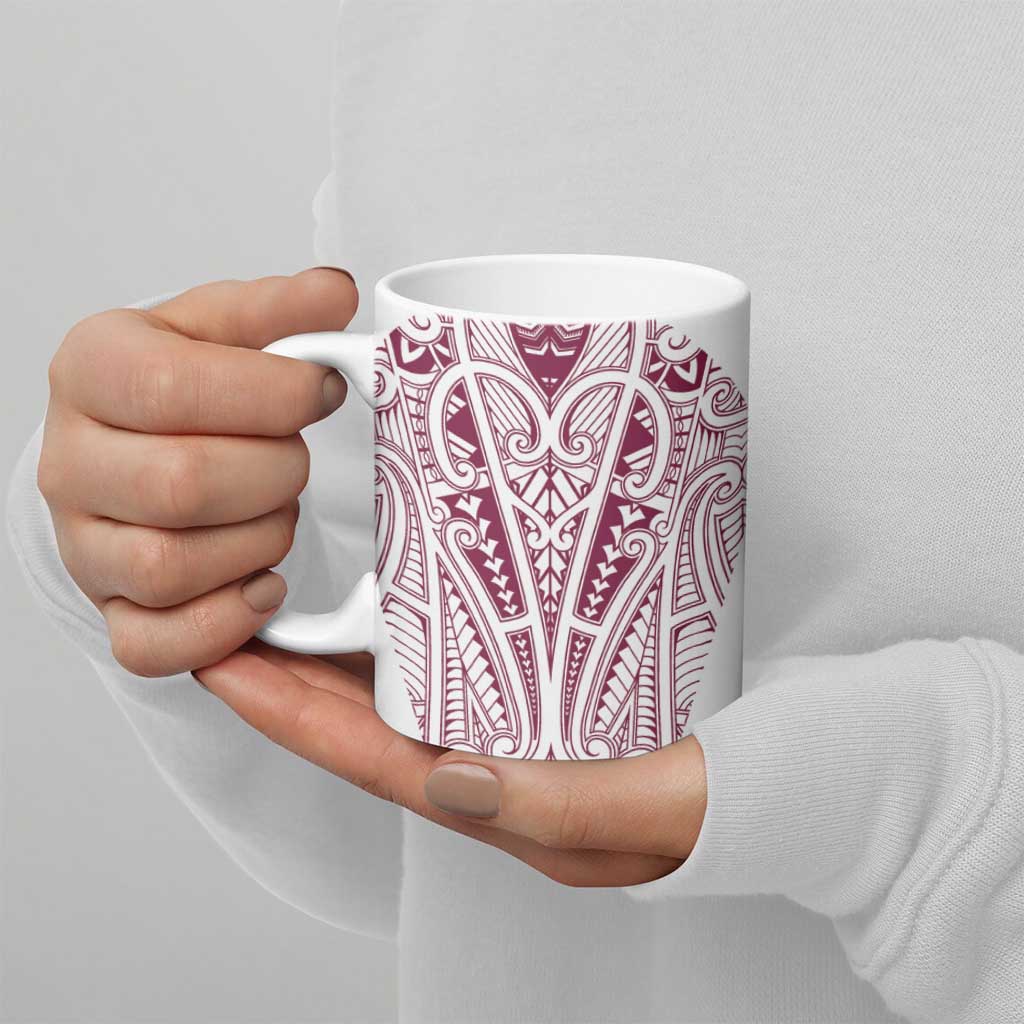 Queensland Maori Rugby Nga Hau e Wha Ceramic Mug White Motif - Aussie Hoodie