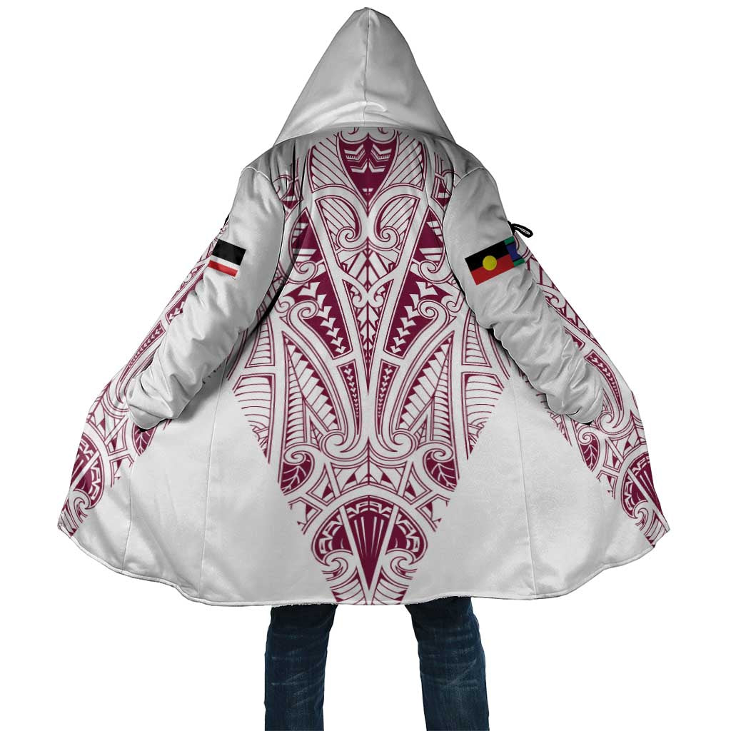 Queensland Maori Rugby Nga Hau e Wha Cloak White Motif - Aussie Hoodie