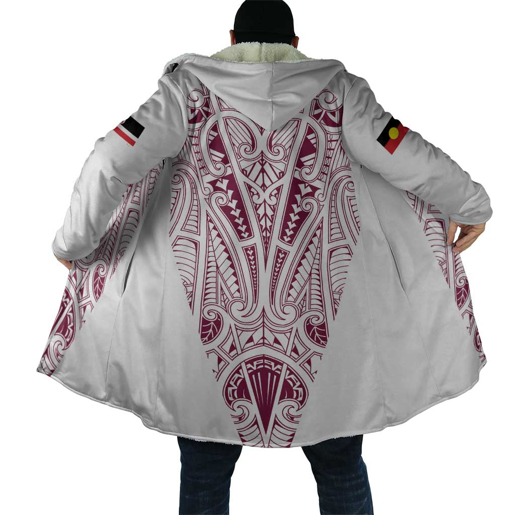 Queensland Maori Rugby Nga Hau e Wha Cloak White Motif - Aussie Hoodie