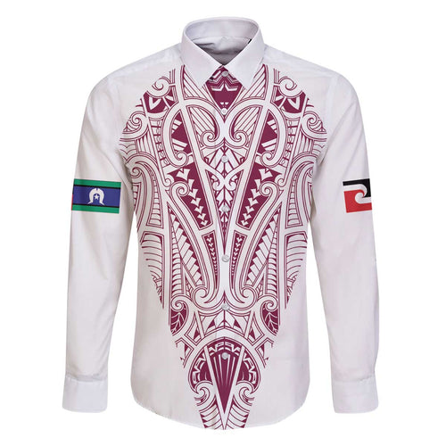 Queensland Maori Rugby Nga Hau e Wha Family Matching Off The Shoulder Long Sleeve Dress and Hawaiian Shirt White Motif