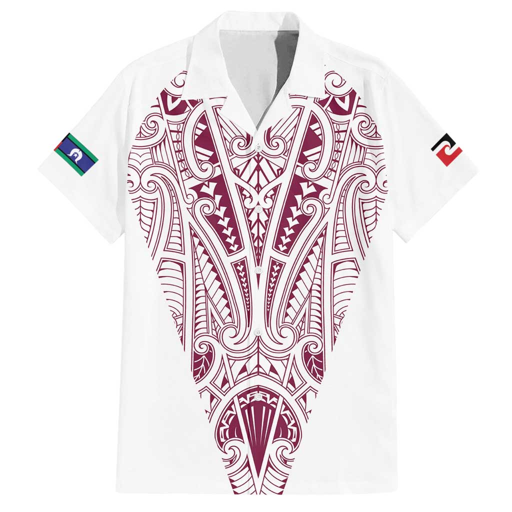 Queensland Maori Rugby Nga Hau e Wha Family Matching Off Shoulder Maxi Dress and Hawaiian Shirt White Motif