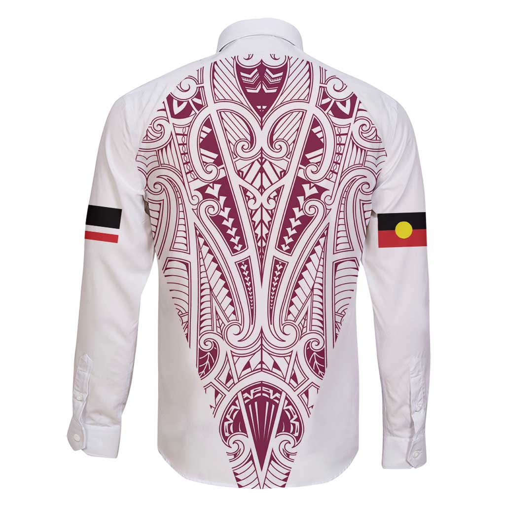 Queensland Maori Rugby Nga Hau e Wha Family Matching Off Shoulder Maxi Dress and Hawaiian Shirt White Motif