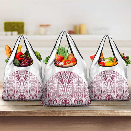 Queensland Maori Rugby Nga Hau e Wha Grocery Bag White Motif
