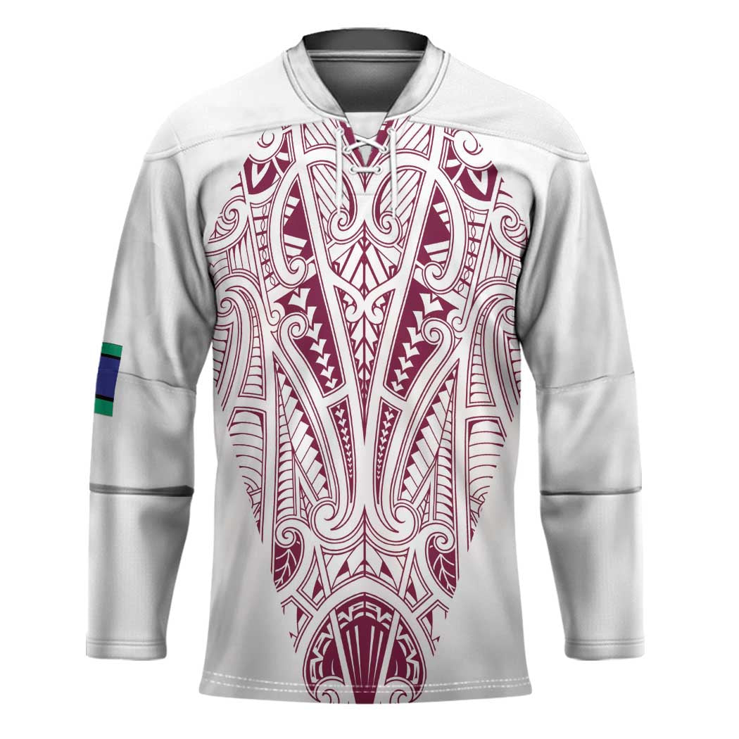 Queensland Maori Rugby Nga Hau e Wha Hockey Jersey White Motif - Aussie Hoodie