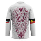 Queensland Maori Rugby Nga Hau e Wha Hockey Jersey White Motif - Aussie Hoodie