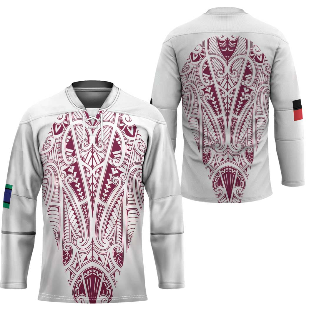 Queensland Maori Rugby Nga Hau e Wha Hockey Jersey White Motif - Aussie Hoodie