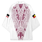 Queensland Maori Rugby Nga Hau e Wha Kimono White Motif - Aussie Hoodie
