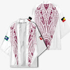 Queensland Maori Rugby Nga Hau e Wha Kimono White Motif - Aussie Hoodie