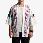 Queensland Maori Rugby Nga Hau e Wha Kimono White Motif - Aussie Hoodie