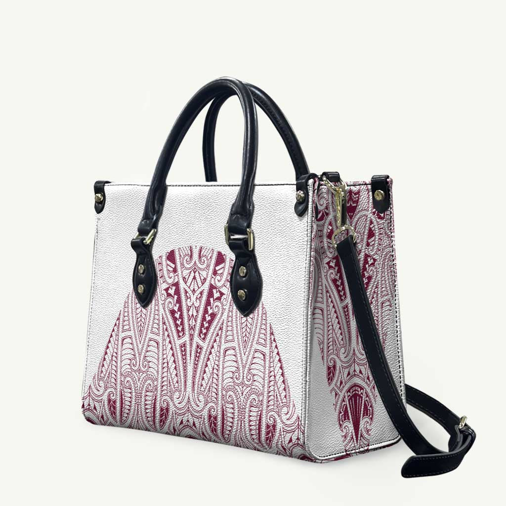 Queensland Maori Rugby Nga Hau e Wha Leather Bag White Motif - Aussie Hoodie