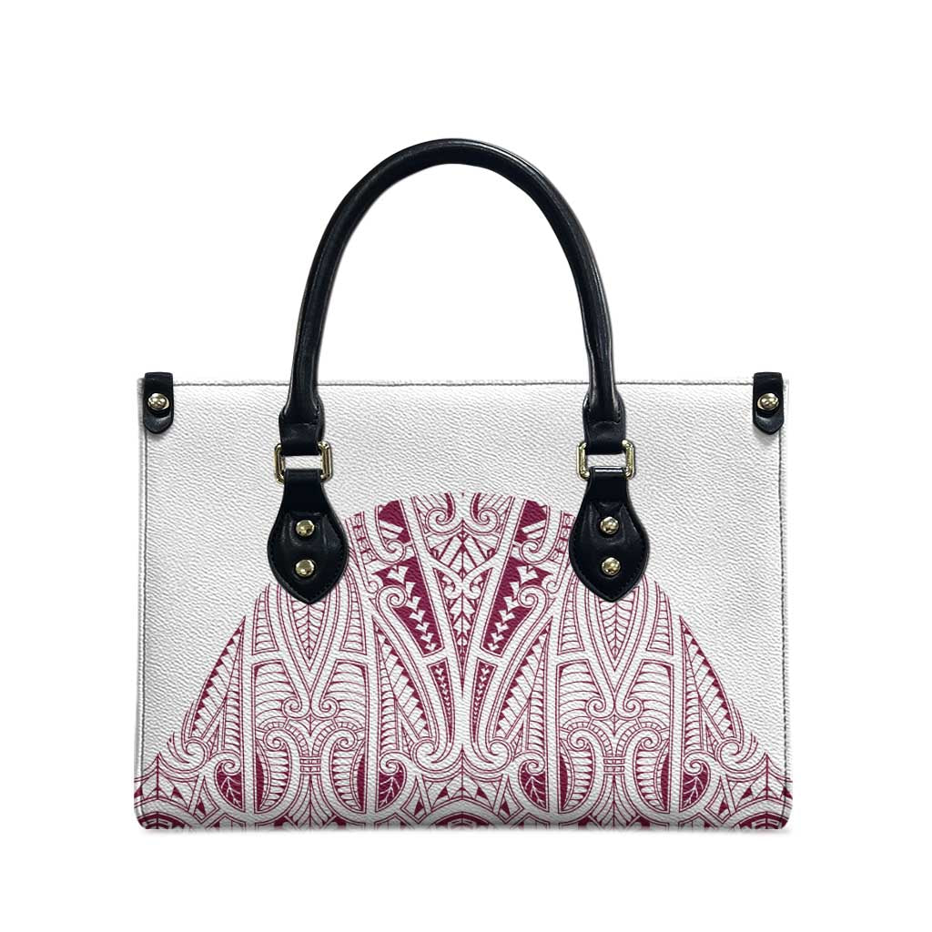 Queensland Maori Rugby Nga Hau e Wha Leather Bag White Motif - Aussie Hoodie