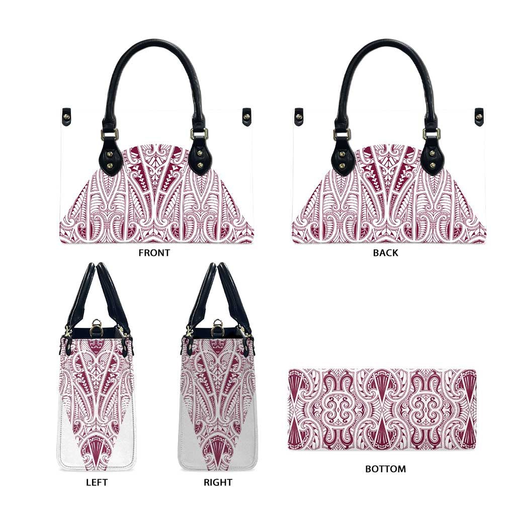 Queensland Maori Rugby Nga Hau e Wha Leather Bag White Motif - Aussie Hoodie