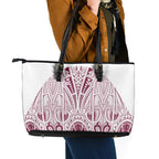 Queensland Maori Rugby Nga Hau e Wha Leather Tote Bag White Motif