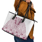 Queensland Maori Rugby Nga Hau e Wha Leather Tote Bag White Motif