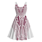 Queensland Maori Rugby Nga Hau e Wha Midi Dress White Motif - Aussie Hoodie