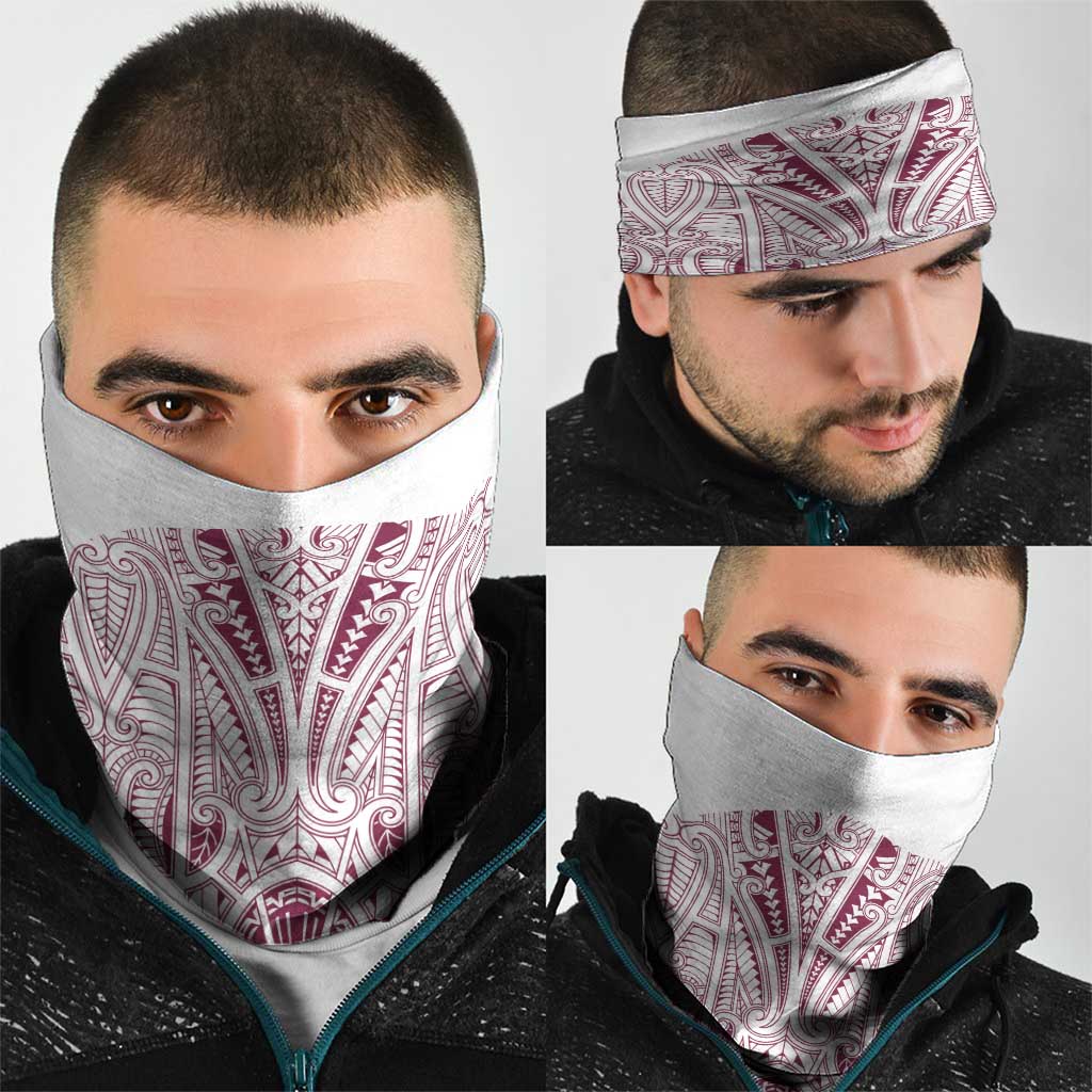 Queensland Maori Rugby Nga Hau e Wha Neck Gaiter White Motif - Aussie Hoodie