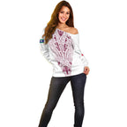 Queensland Maori Rugby Nga Hau e Wha Off Shoulder Sweater White Motif