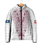 Queensland Maori Rugby Nga Hau e Wha Padded Jacket White Motif - Aussie Hoodie
