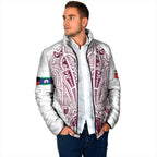 Queensland Maori Rugby Nga Hau e Wha Padded Jacket White Motif - Aussie Hoodie