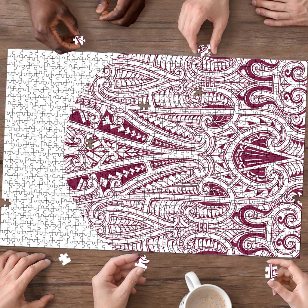 Queensland Maori Rugby Nga Hau e Wha Puzzle White Motif - Aussie Hoodie