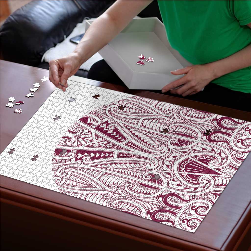 Queensland Maori Rugby Nga Hau e Wha Puzzle White Motif - Aussie Hoodie
