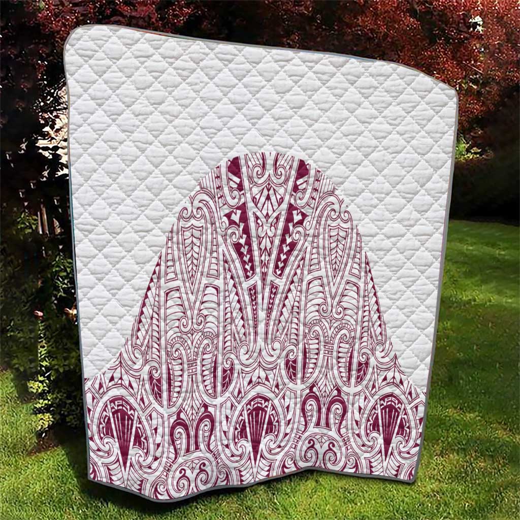 Queensland Maori Rugby Nga Hau e Wha Quilt White Motif