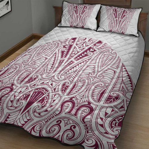Queensland Maori Rugby Nga Hau e Wha Quilt Bed Set White Motif