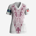 Queensland Maori Rugby Nga Hau e Wha Scrub Top White Motif - Aussie Hoodie