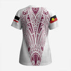 Queensland Maori Rugby Nga Hau e Wha Scrub Top White Motif - Aussie Hoodie