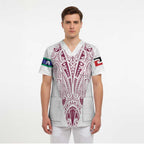 Queensland Maori Rugby Nga Hau e Wha Scrub Top White Motif - Aussie Hoodie