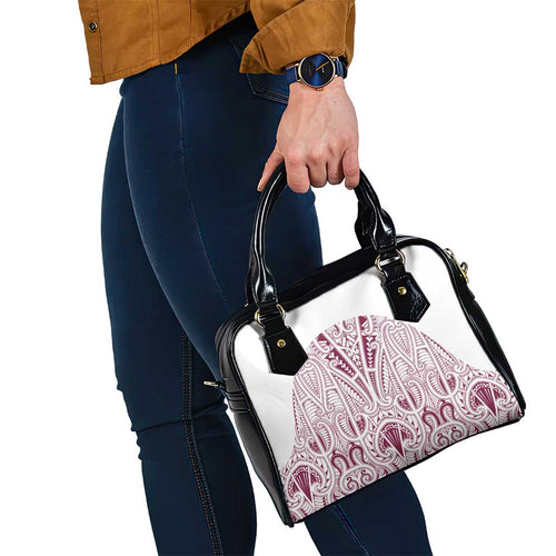 Queensland Maori Rugby Nga Hau e Wha Shoulder Handbag White Motif