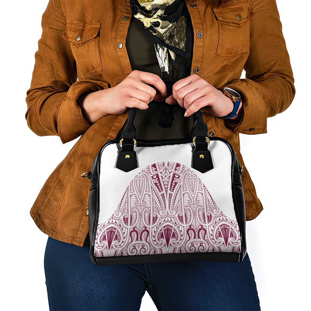 Queensland Maori Rugby Nga Hau e Wha Shoulder Handbag White Motif