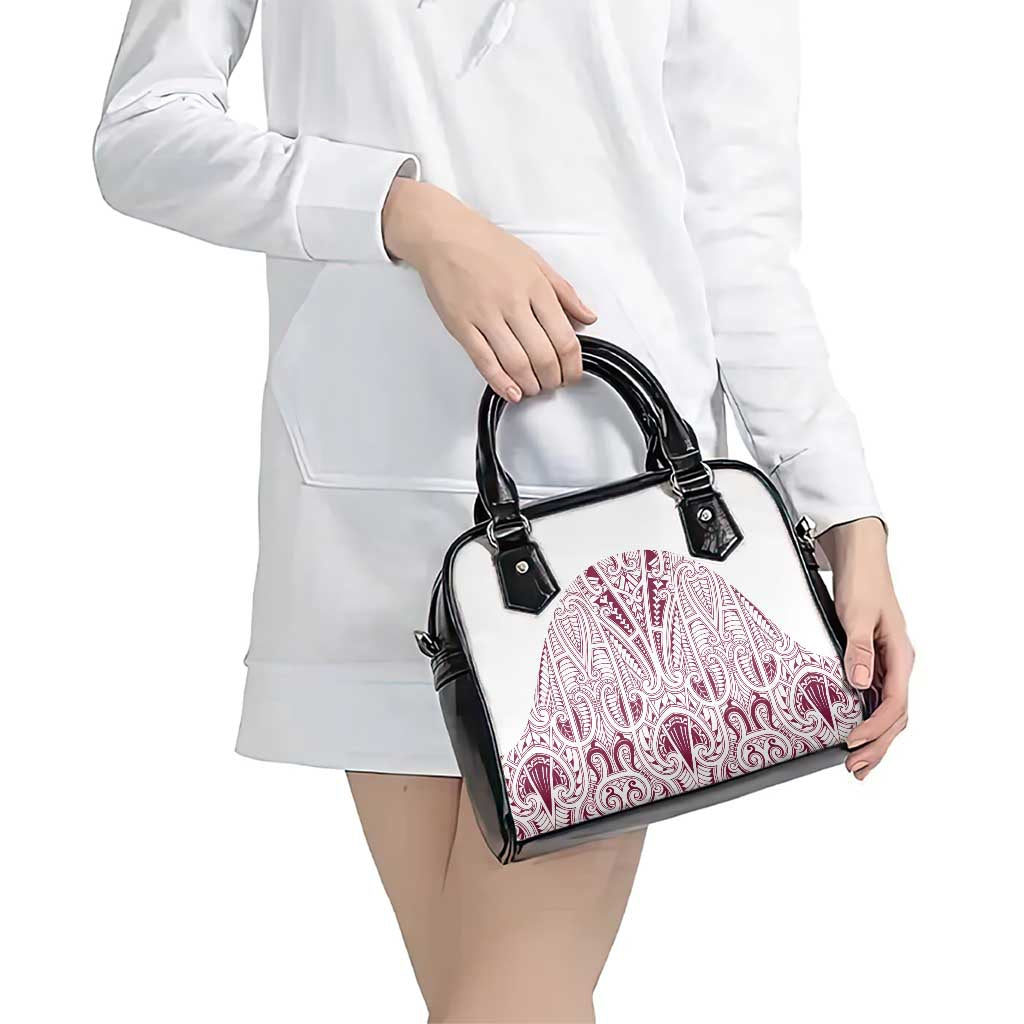Queensland Maori Rugby Nga Hau e Wha Shoulder Handbag White Motif