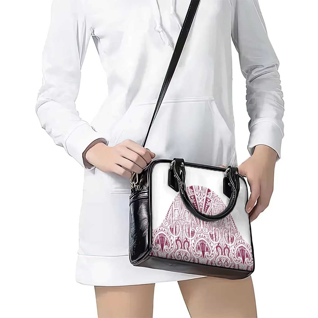 Queensland Maori Rugby Nga Hau e Wha Shoulder Handbag White Motif