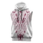 Queensland Maori Rugby Nga Hau e Wha Sleeveless Hoodie White Motif - Aussie Hoodie