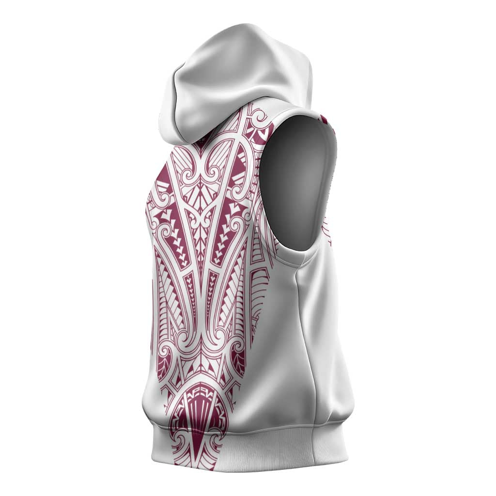 Queensland Maori Rugby Nga Hau e Wha Sleeveless Hoodie White Motif - Aussie Hoodie