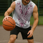 Queensland Maori Rugby Nga Hau e Wha Sleeveless Hoodie White Motif - Aussie Hoodie