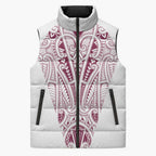 Queensland Maori Rugby Nga Hau e Wha Sleeveless Puffer Jacket White Motif - Aussie Hoodie